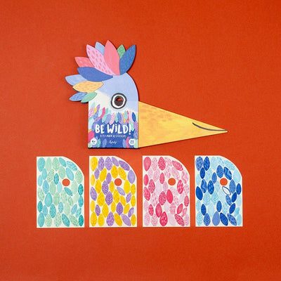 BE WILD! Bird Mask with 150 Stickers by Londji, sustainable and creative toy for children, made from recycled cardboard.