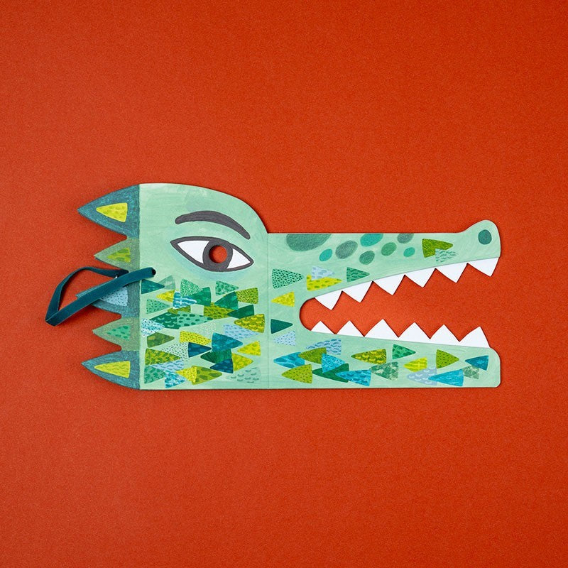 BE WILD! Crocodile Mask with 150 Stickers by Londji, sustainable and creative toy for children, made from recycled cardboard