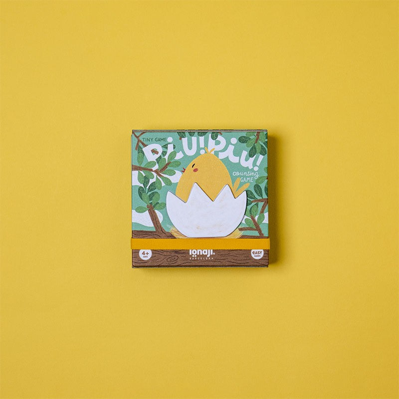 Londji Tiny Game Piu Piu – strategic construction game for kids aged 4+, eco-friendly and made in Barcelona, illustrated by Txell Darné.