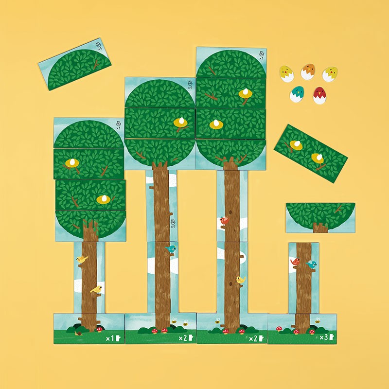 Londji Tiny Game Piu Piu – strategic construction game for kids aged 4+, eco-friendly and made in Barcelona, illustrated by Txell Darné.