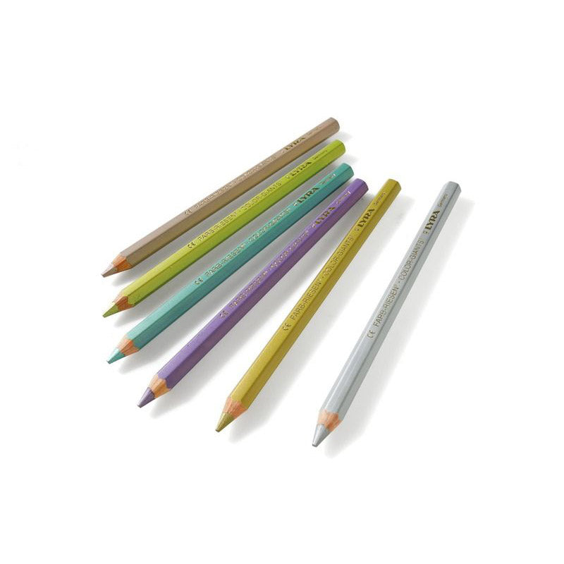 Lyra Giant metallic Pencils for kids, jumbo-sized with vibrant pigments and easy-grip hexagonal design, perfect for young artists