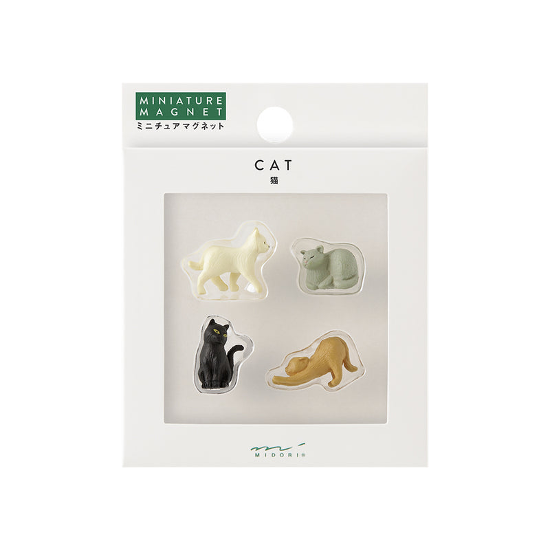 Midori cat mini magnets set 4 pieces