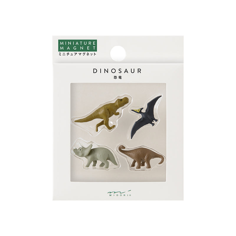 Midori dinosaurus mini magnets set 4 pieces