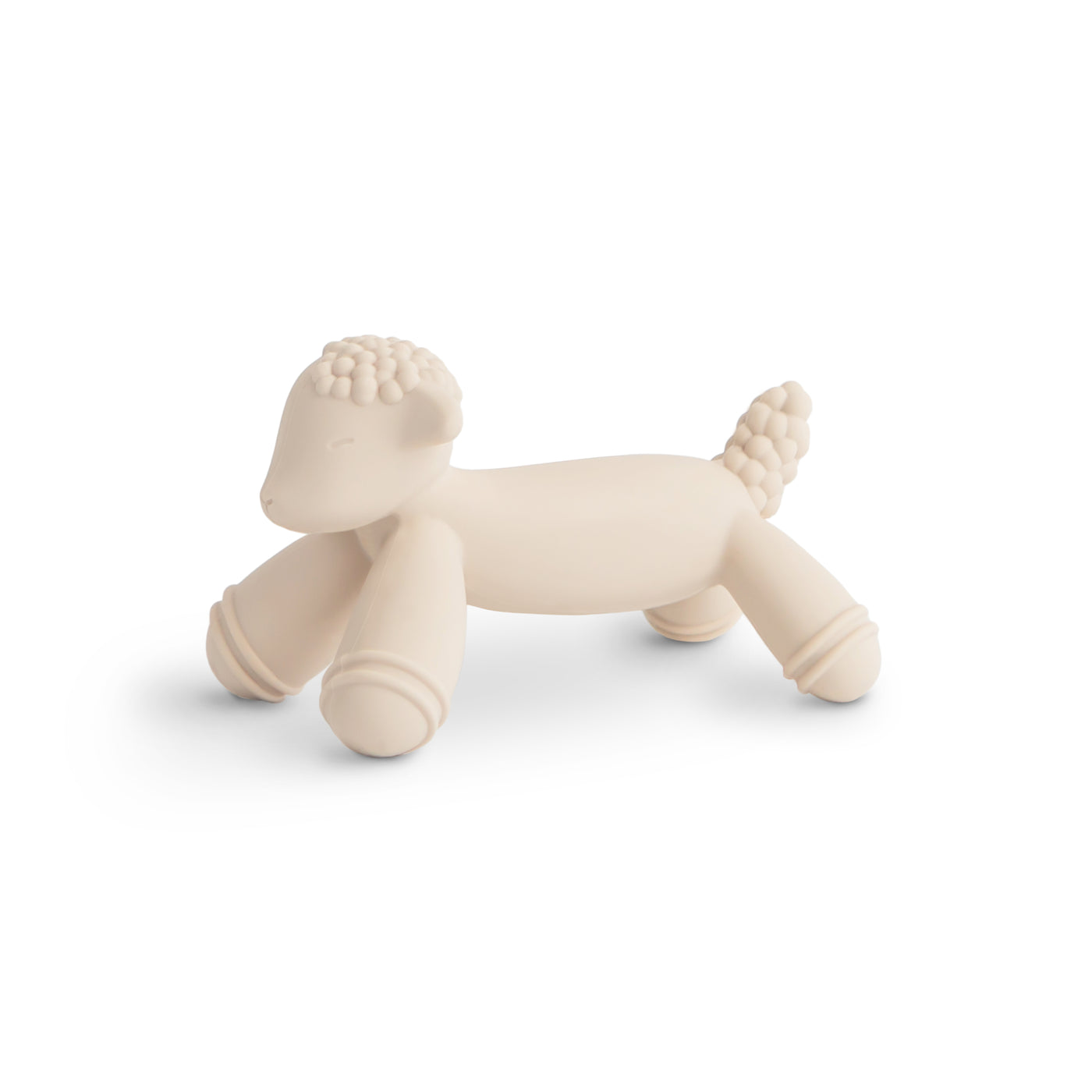 Mushie silicone lamb teething figurine for babies, made from 100% food-grade silicone – BPA, BPS, PVC, and phthalate-free, safe and easy to grip