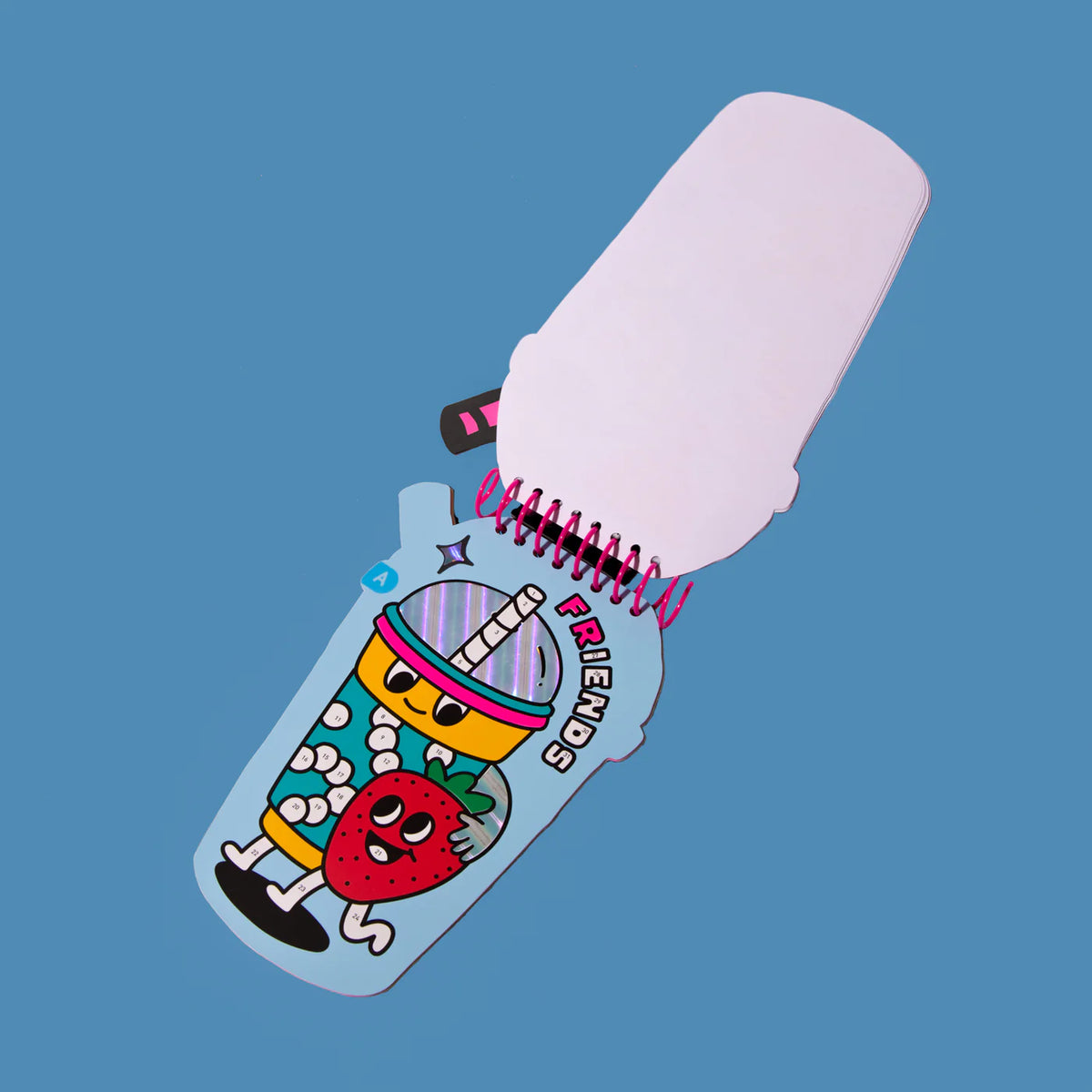 OMY Bubble Tea themed sticker activity booklet with 200 numbered stickers and 10 creative postcard scenes for kids aged 4 and up