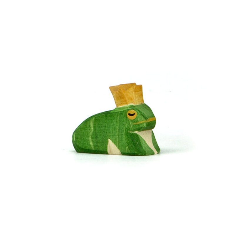 Handmade wooden toy Frog King – Ostheimer fairy tale figurine
