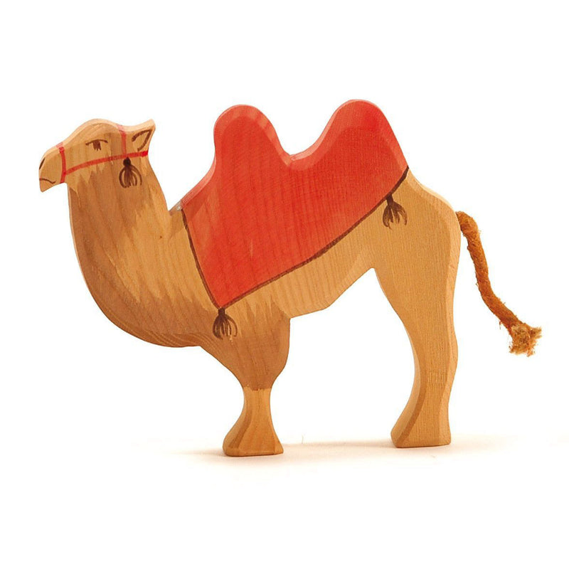Ostheimer camel with saddle wooden nativity figure handmade from ash wood