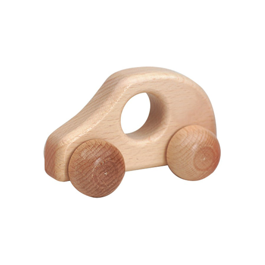 Ostheimer small natural wooden car made from solid beech wood, handmade in Germany
