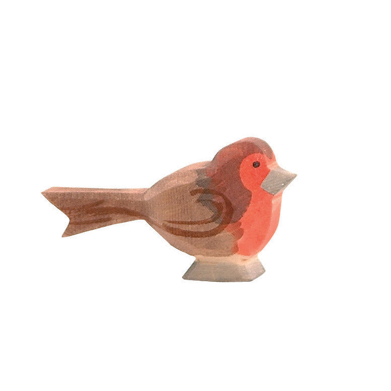 Hand-carved wooden Robin bird by Ostheimer – sustainable maple wood – Waldorf toy – made in Germany