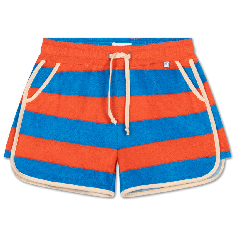 sporty short - wave flame block stripe
