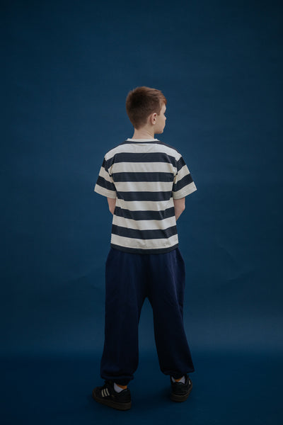 tee shirt - graphite night block stripe