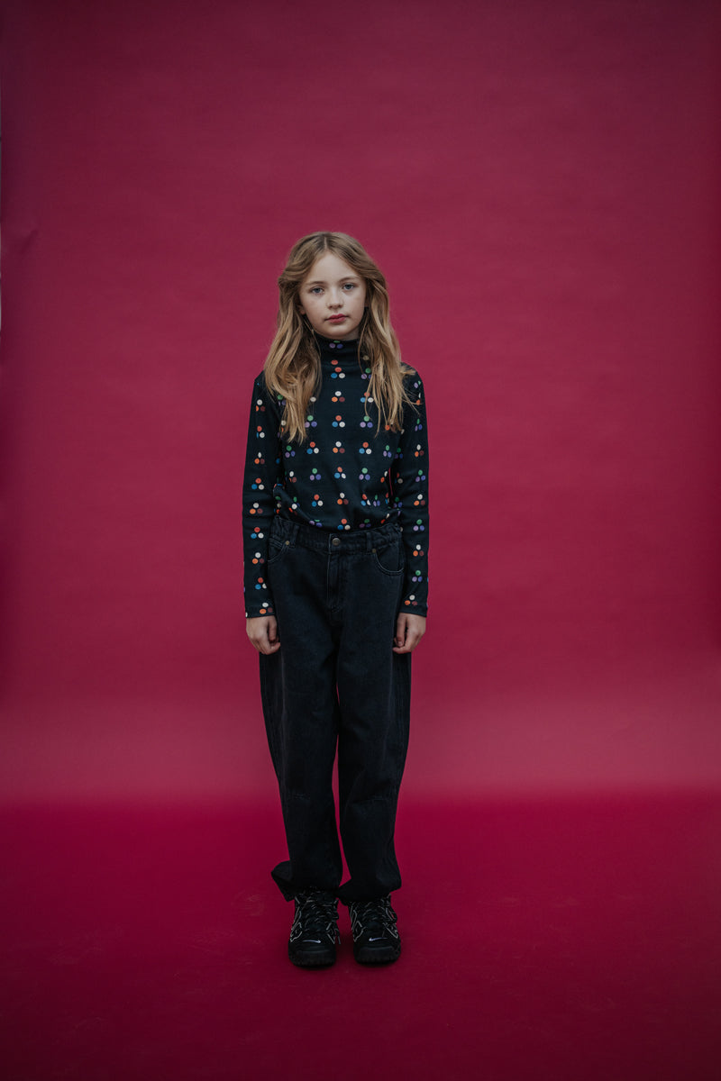 turtle neck - graphite night multi dot