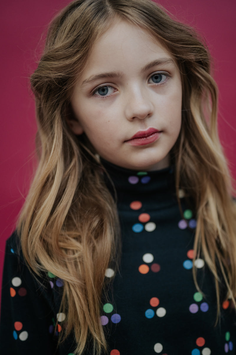 turtle neck - graphite night multi dot