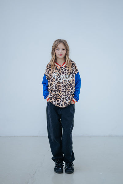 soccer tee - leopard glitch color block