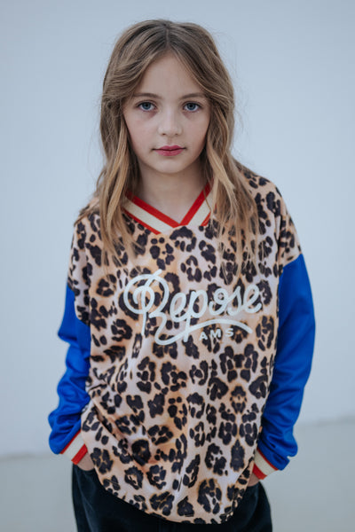 soccer tee - leopard glitch color block