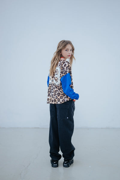 soccer tee - leopard glitch color block