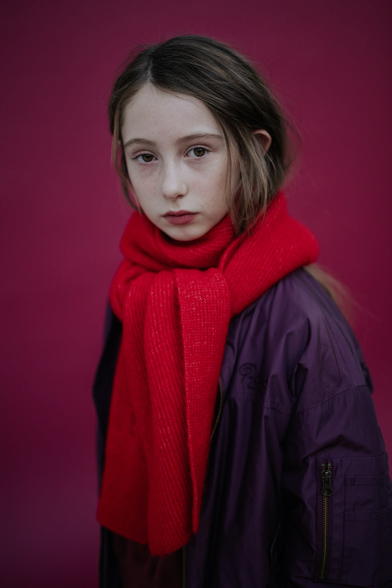 knit scarf - red