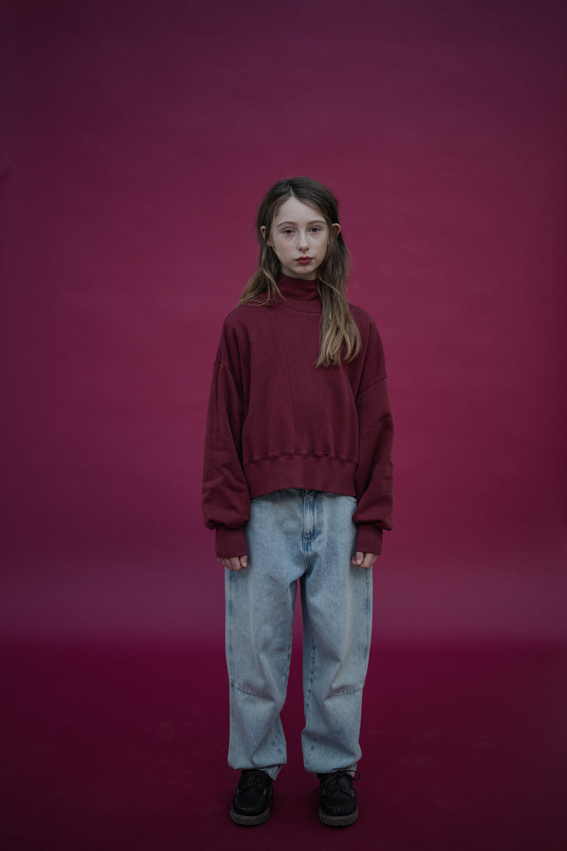 city sweater - royal burgundy