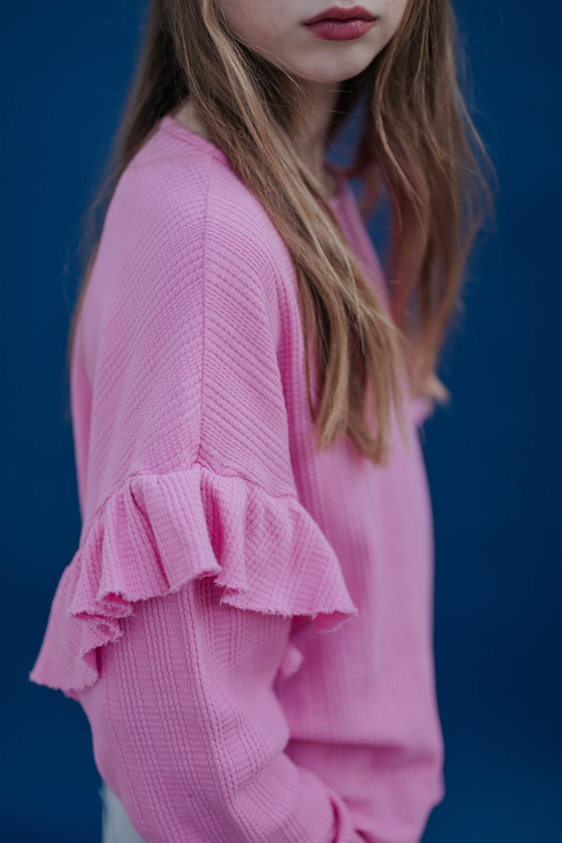 ruffle tee - blush pink