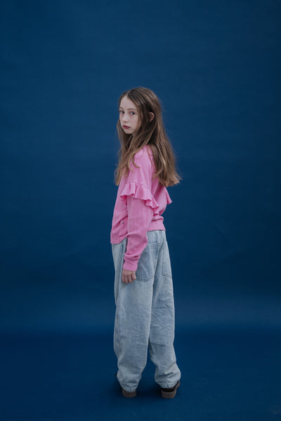 ruffle tee - blush pink