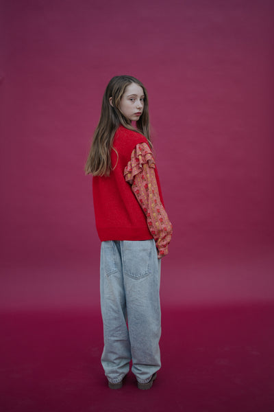 knit vest - red