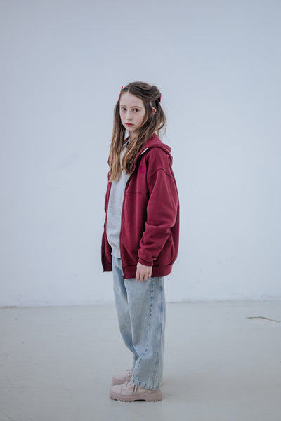 zip hoodie - royal burgundy
