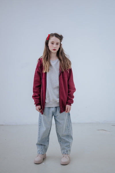 zip hoodie - royal burgundy