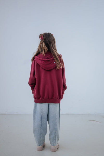 zip hoodie - royal burgundy