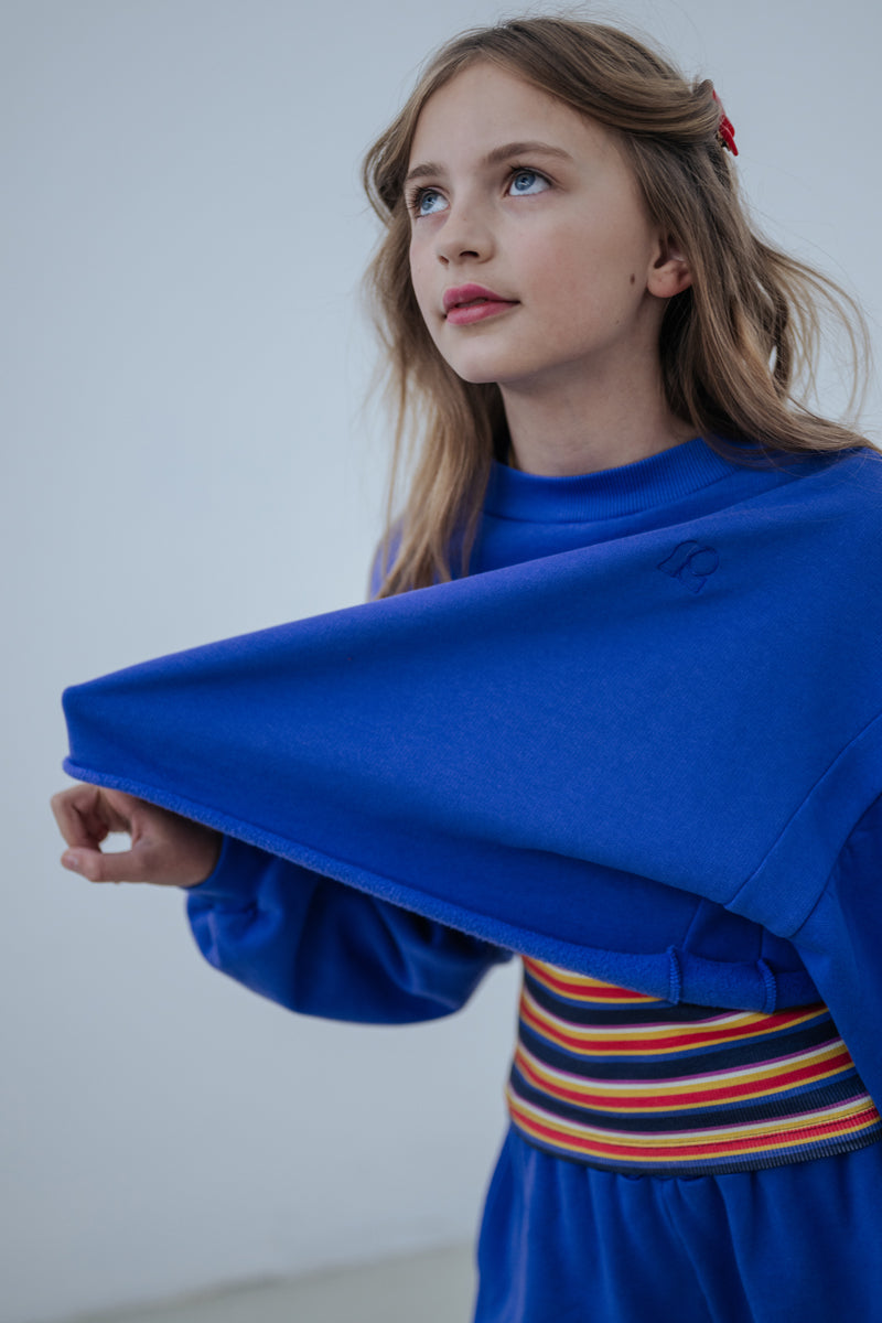 crop heart sweater - royal bloom