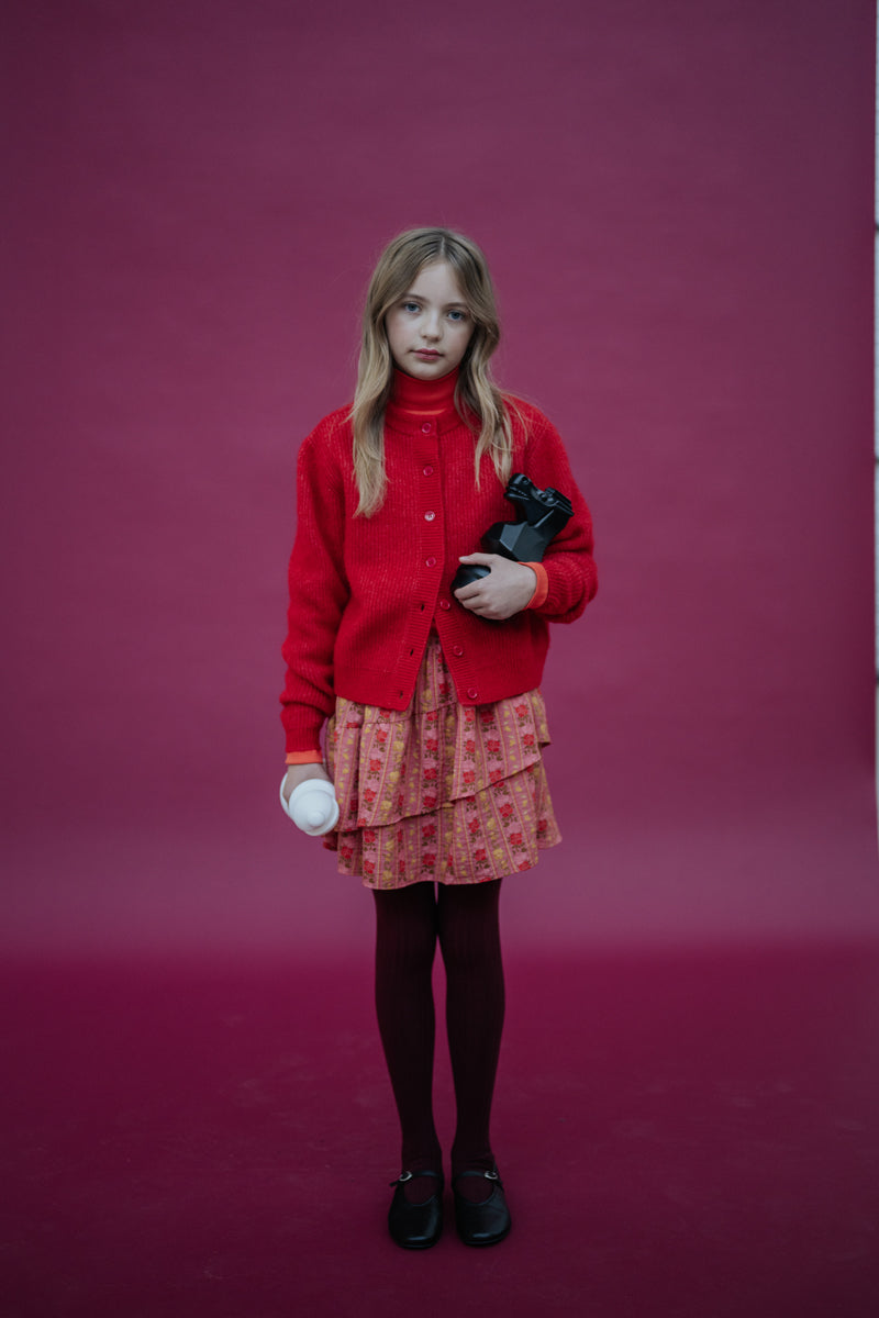knit cardigan - red
