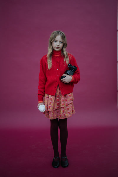 knit cardigan - red