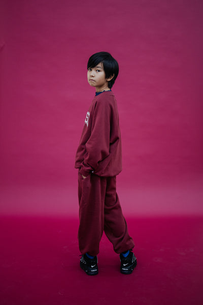 loose comfy sweatpants - royal burgundy