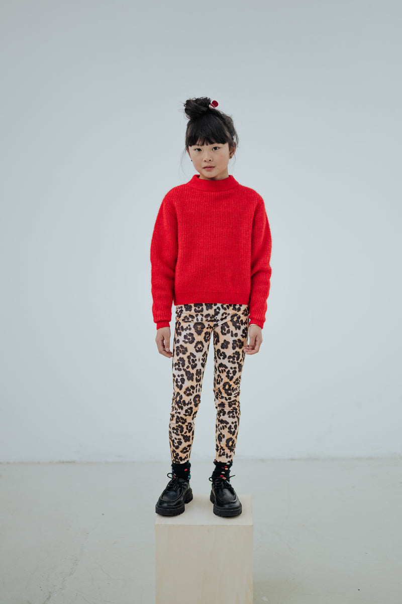 knit sweater - red