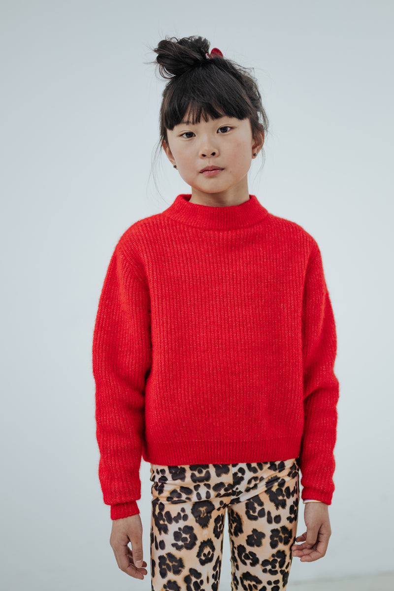 knit sweater - red