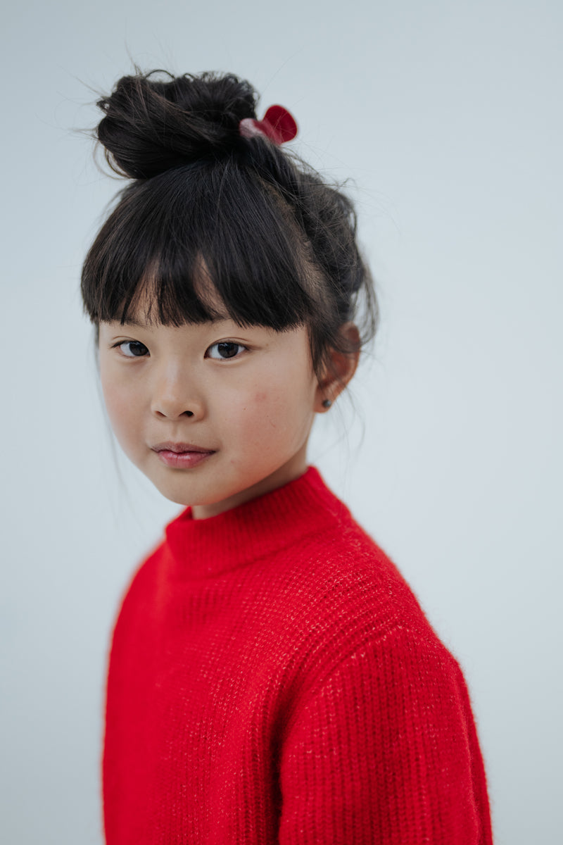 knit sweater - red