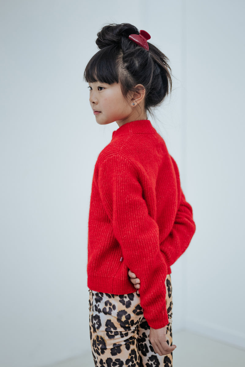knit sweater - red