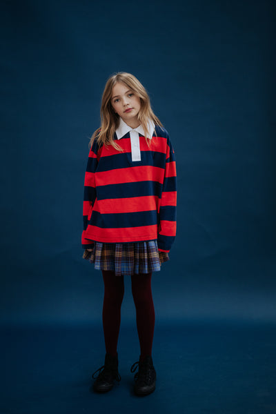 plisse skirt - check
