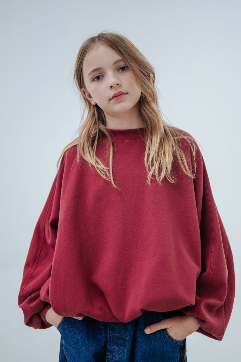 iris crop sweater - royal burgundy
