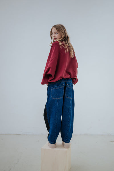 iris crop sweater - royal burgundy