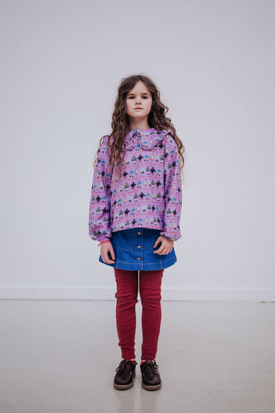 button down skirt - bright blue