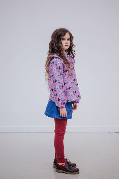 button down skirt - bright blue