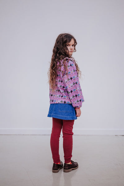 button down skirt - bright blue