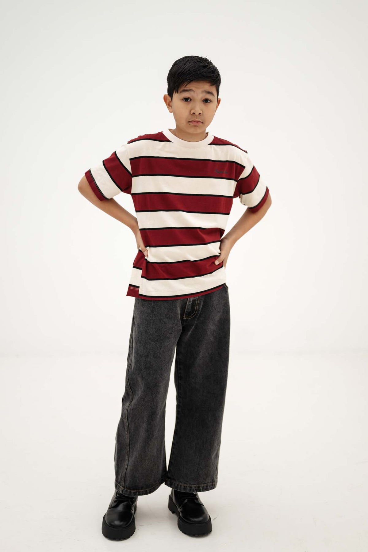 tee shirt - mulberry stripe