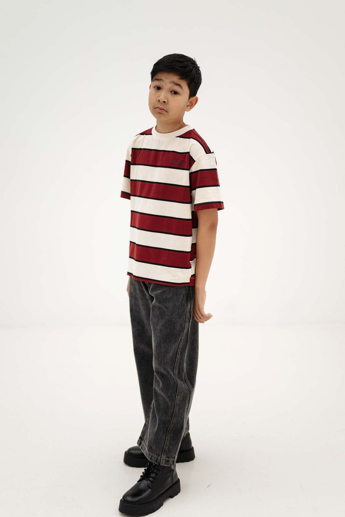 tee shirt - mulberry stripe
