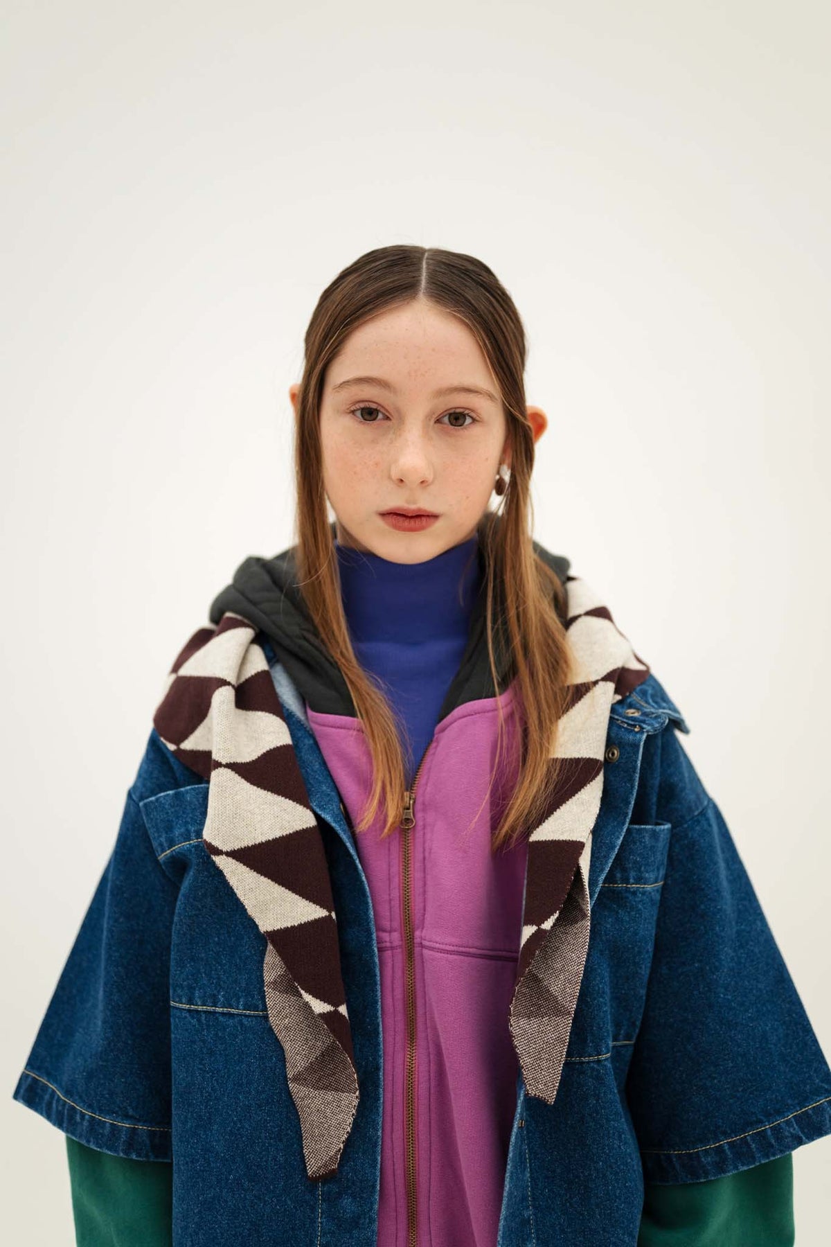 triangle knit scarf - chocolate twist