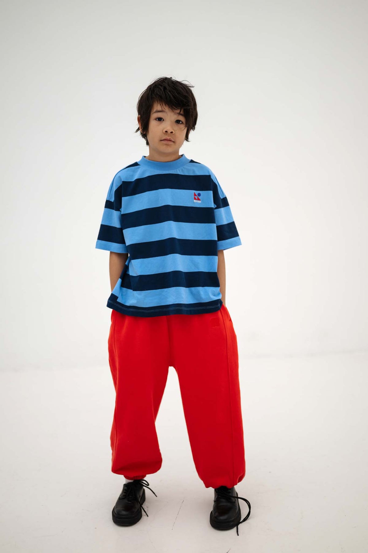 boxy tee - horizon dark eclipse block stripe