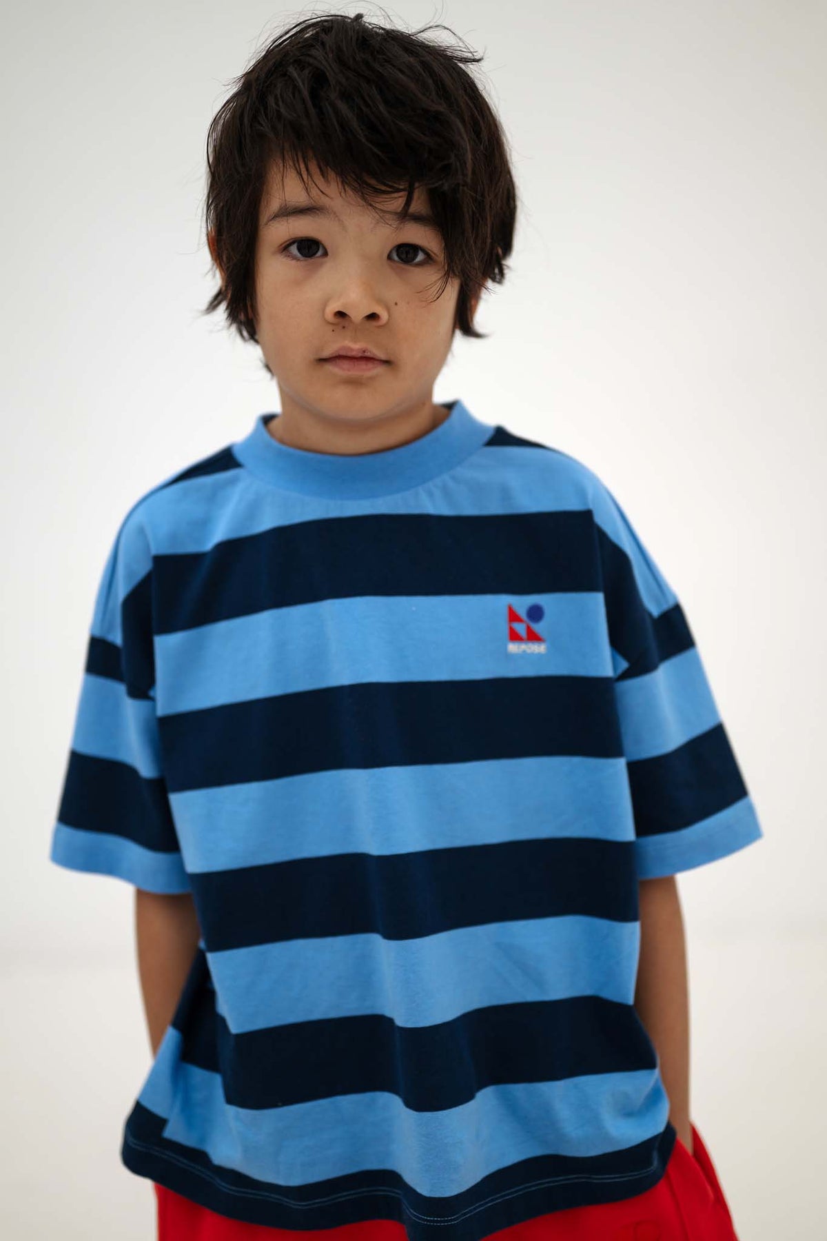 boxy tee - horizon dark eclipse block stripe