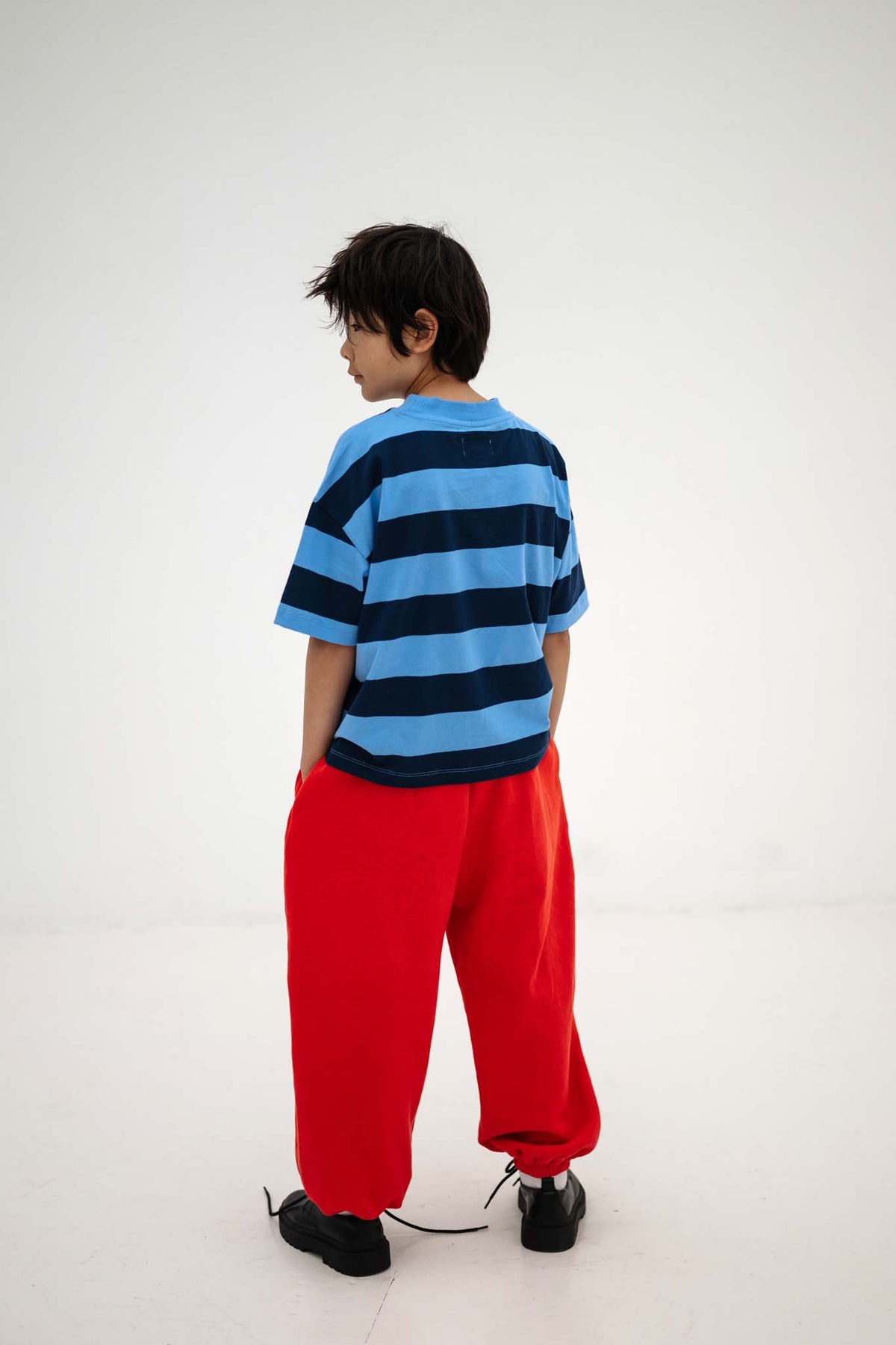 boxy tee - horizon dark eclipse block stripe