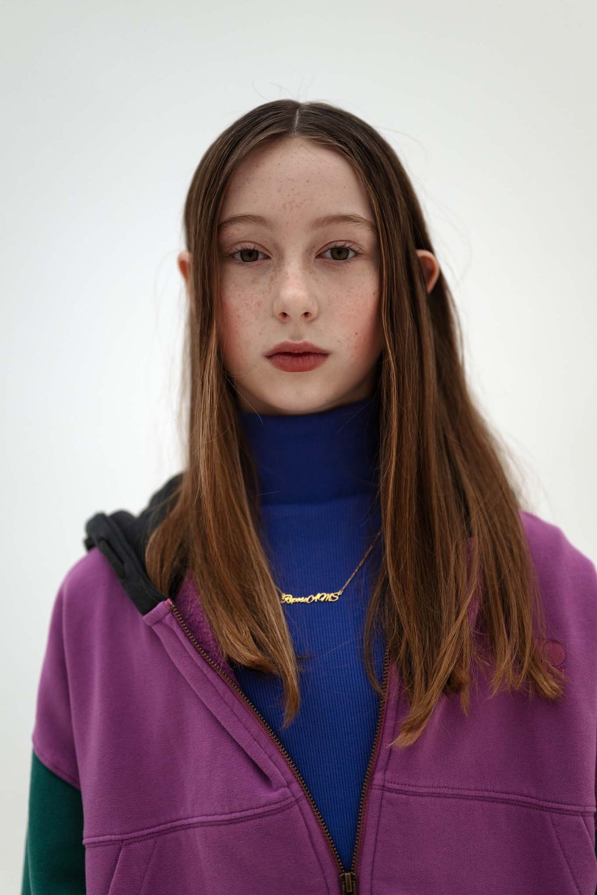 zip hoodie - colour block