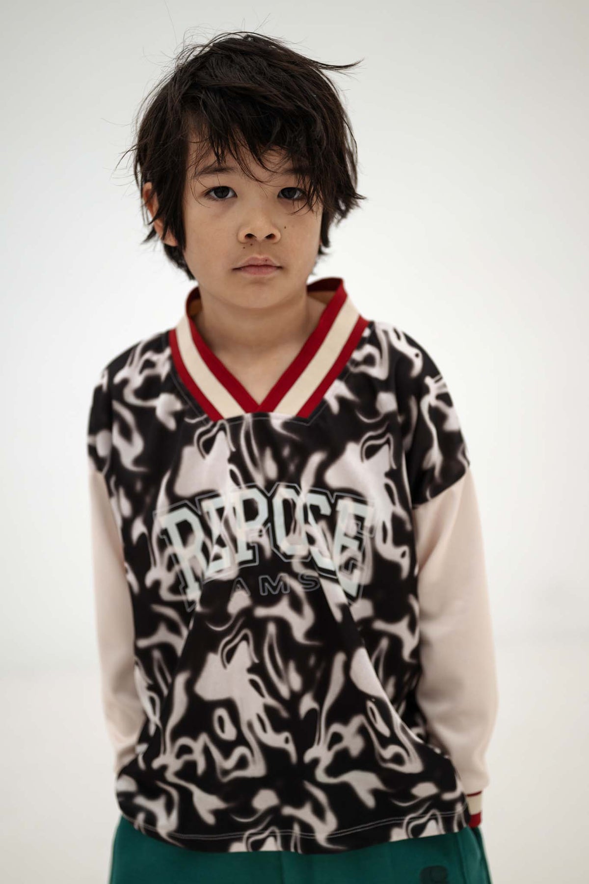 soccer tee - liquid marble color block